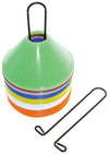 Stack of colorful sports markers with a black handle